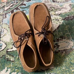 Eddie Bauer 9.5 M … Men's Casual Brown Leather Moc Toe Lace-Up Shoes